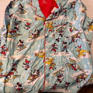 Disney Mickey Mouse Kids Pajama Top - Light Blue and Red
